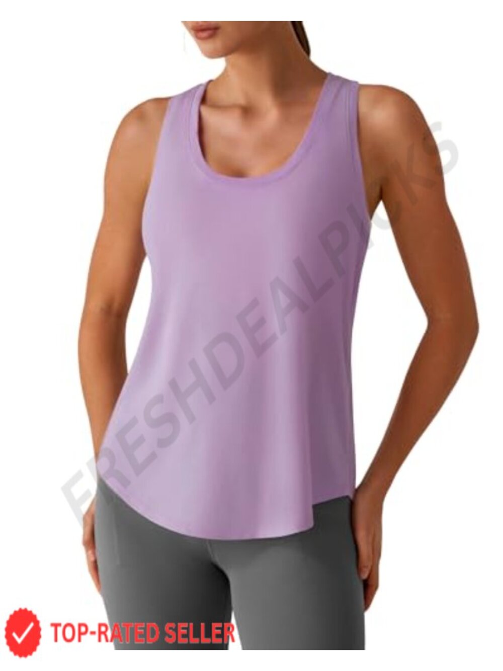 Lyocell Racerback Workout Tank Top Loose Fit Hip Length